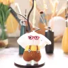 Knitted glasses rabbit creative 4-inch plush pendant, claw machine doll, key pendant, car schoolbag hanging decoration, gift, cartoon transformation keychain, dress-up doll pendant, plush toy, cute wholesale details Picture